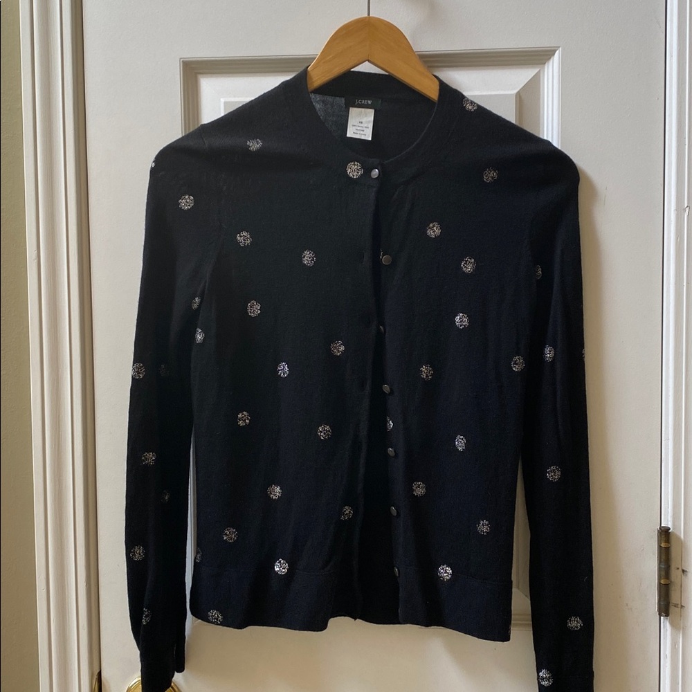 1
J.Crew Carolyn cardigan in polka-dot merino wool. XS